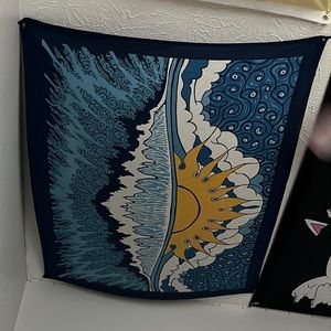 Blue sun and ocean tapestry 45x30